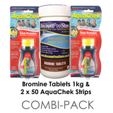 Bromine tablets and test strips