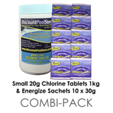Small Chlorine Tablets with Energize Sachets