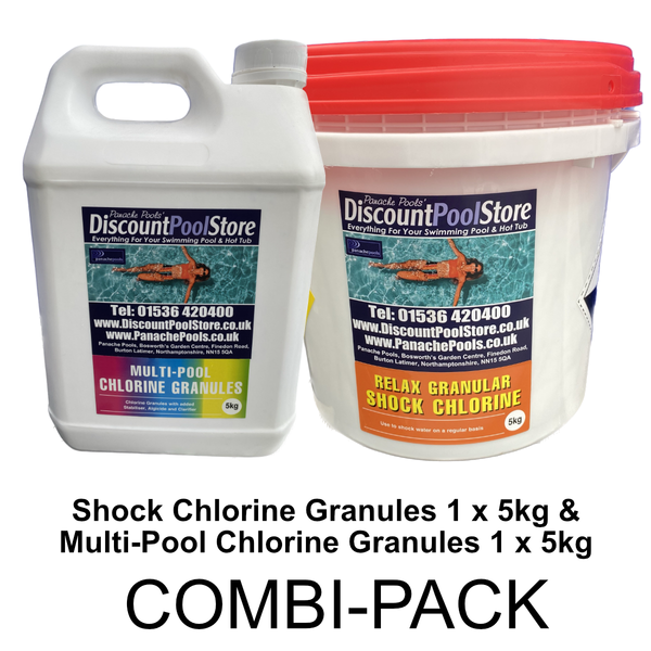 Shock Chlorine Granules 5kg & Multi Pool Chlorine Granules 5kg Combi P Panache Pools' Discount